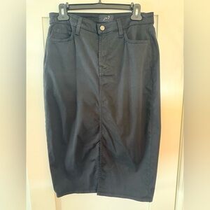 7 For All Mankind Black Midi Pencil Skirt